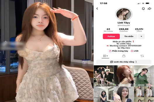 Video sex Linh Tây tiktoker dáng đẹp bị phát tán